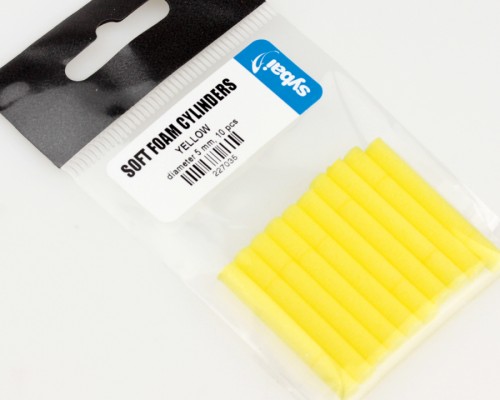 Soft Foam Cylinders, Yellow, 5 mm